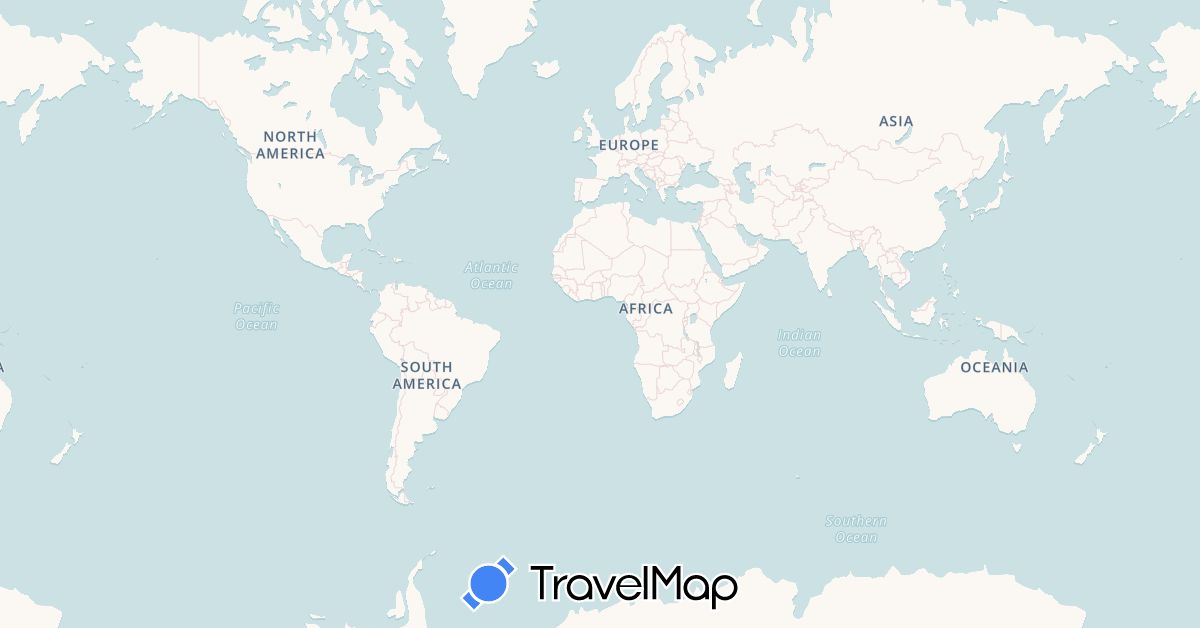 TravelMap itinerary: driving, bus, cycling, train, hiking, boat, hitchhiking, motorbike, electric vehicle in Albania, Barbados, Brazil, Cape Verde, Dominica, Dominican Republic, Algeria, Egypt, Spain, France, United Kingdom, Grenada, Greece, Croatia, Haiti, Ireland, Israel, Italy, Saint Kitts and Nevis, Saint Lucia, Morocco, Montenegro, Malta, Netherlands, Norway, Portugal, Senegal, Tunisia, Turkey, Saint Vincent and the Grenadines, British Virgin Islands (Africa, Asia, Europe, North America, South America)